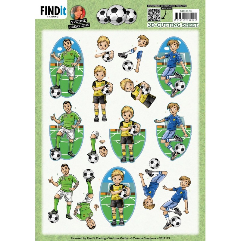 3D Cutting Sheet - Yvonne Creations - Soccer