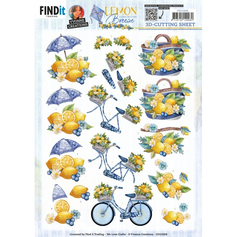 3D Cutting Sheets - Yvonne Creations - Lemon Breeze - Lemon Bike