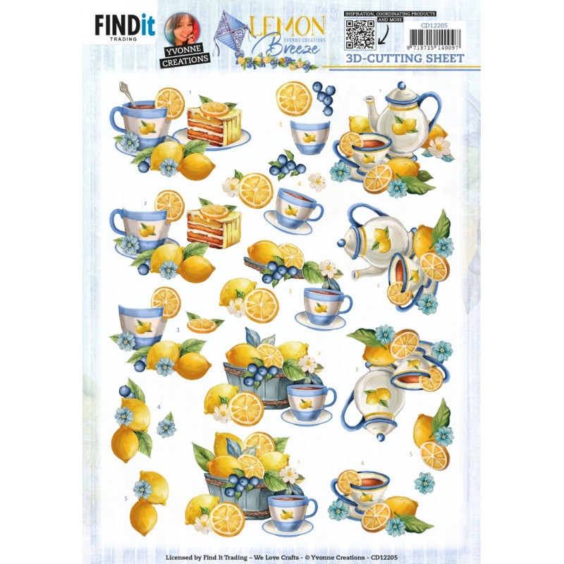 3D Cutting Sheets - Yvonne Creations - Lemon Breeze - Lemon Tea