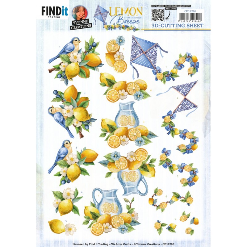 3D Cutting Sheets - Yvonne Creations - Lemon Breeze - Lemon Bird