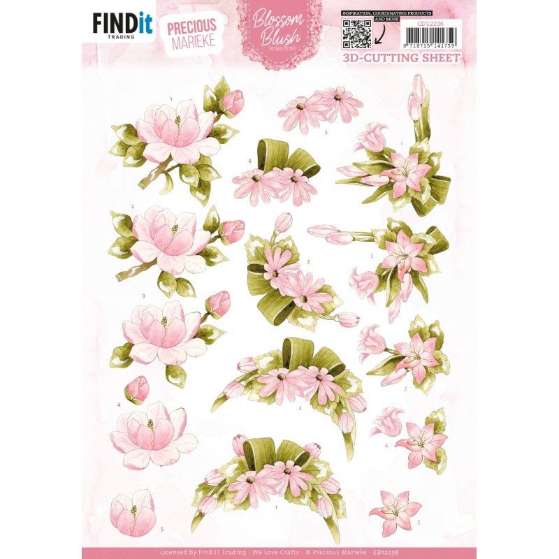 3D Cutting Sheets - Precious Marieke - Blossom Blush - Pink