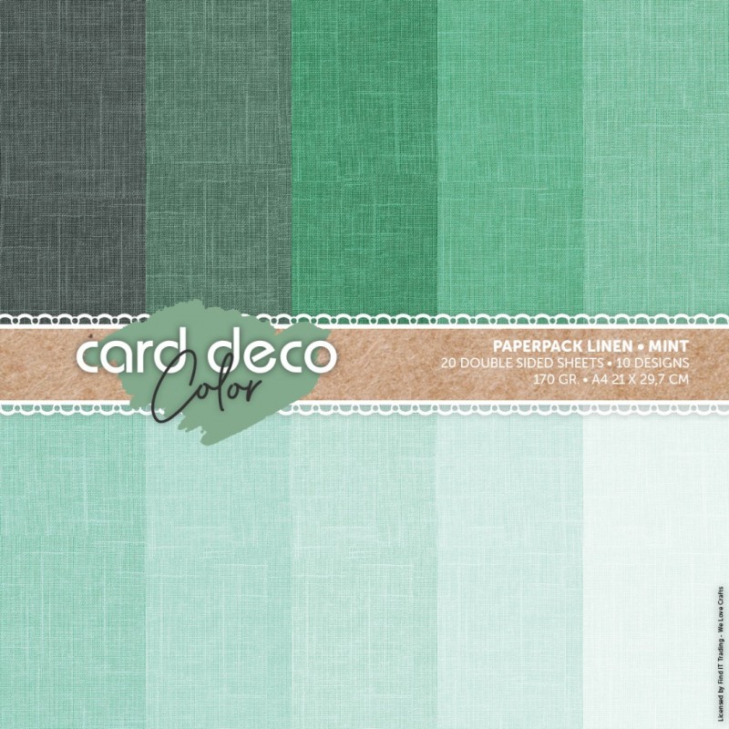 Card Deco Color Paperpack – Linnen - Mint - A4