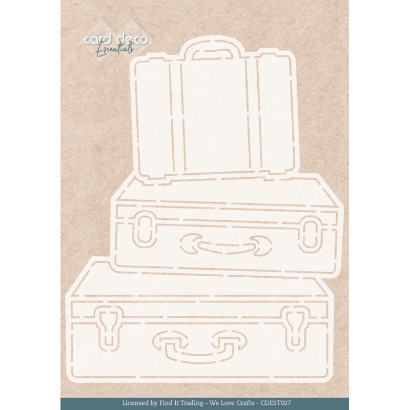 Stencil - Card Deco Essentials - Rose Decorations Suitcase - A5