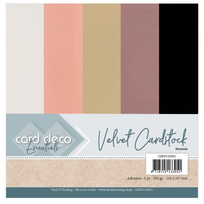 Card Deco Essentials - Velvet, Velours, Fluweel en zelfklevend Karton Neutrals