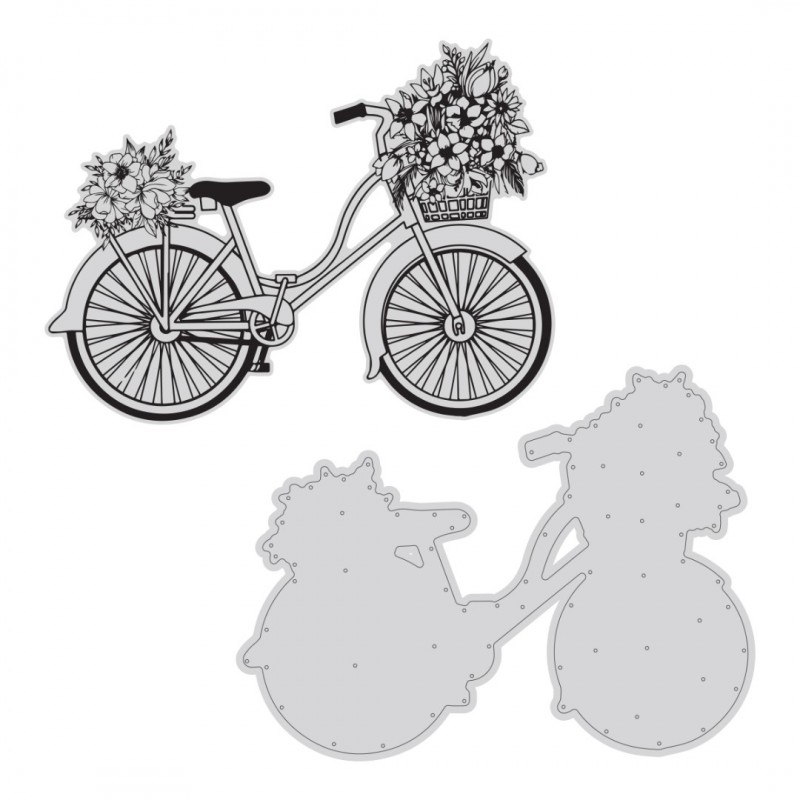 Vintage Tea Collection - Stamp and Die - Floral Bike