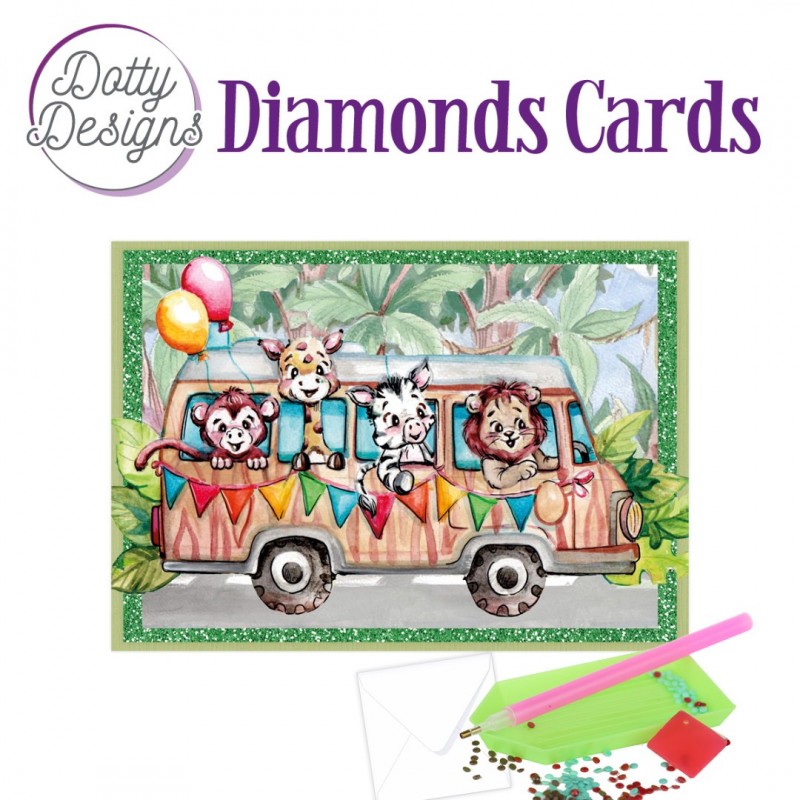 Dotty Designs Diamond Cards - Jungle Bus