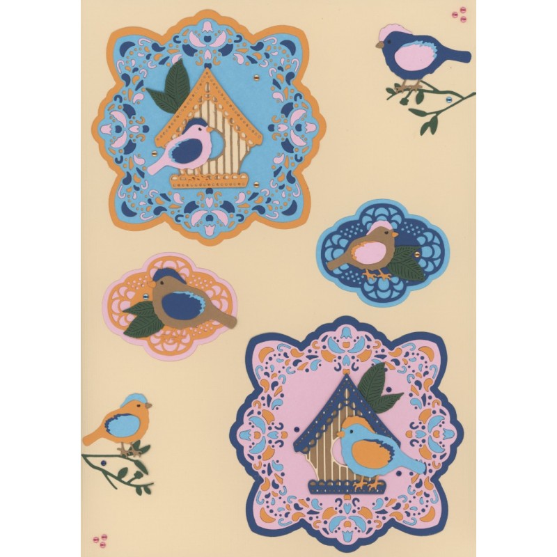 Dies - Berries Beauties - Happy Blue Birds - Happy Frame