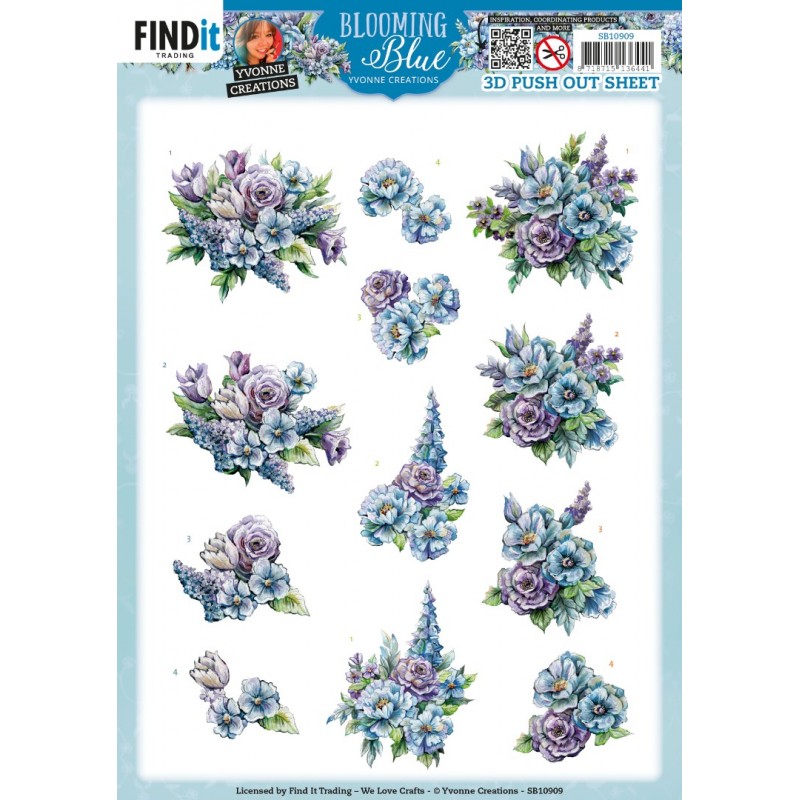 3D Push Out - Yvonne Creations - Blooming Blue - Larkspur