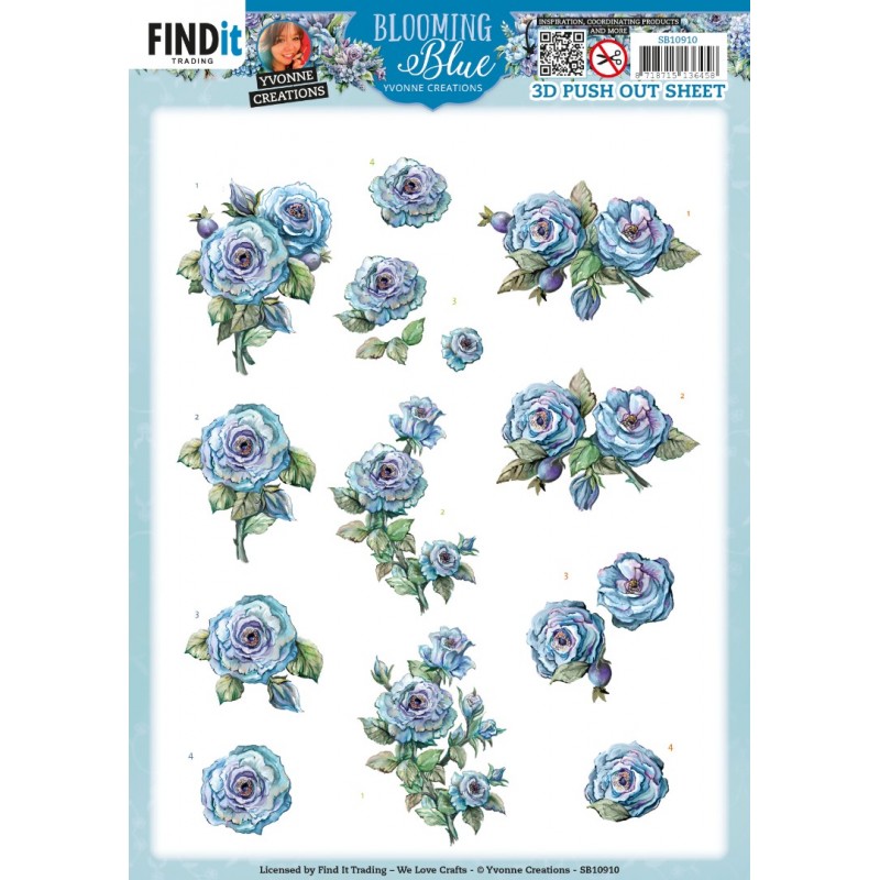 3D Push Out - Yvonne Creations - Blooming Blue - Rosehip