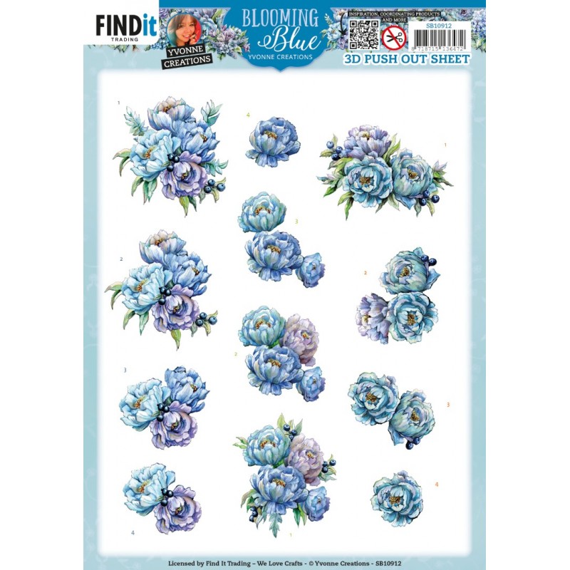 3D Push Out - Yvonne Creations - Blooming Blue - Blueberry