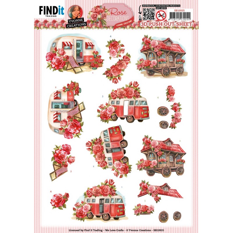 3D Push Out - Yvonne Creations - Rose Decorations - Rose Transport