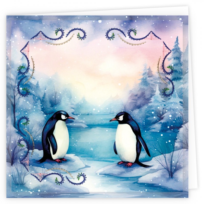 Stitch and Do Cards 7 - Berries Beauties - Penguins
