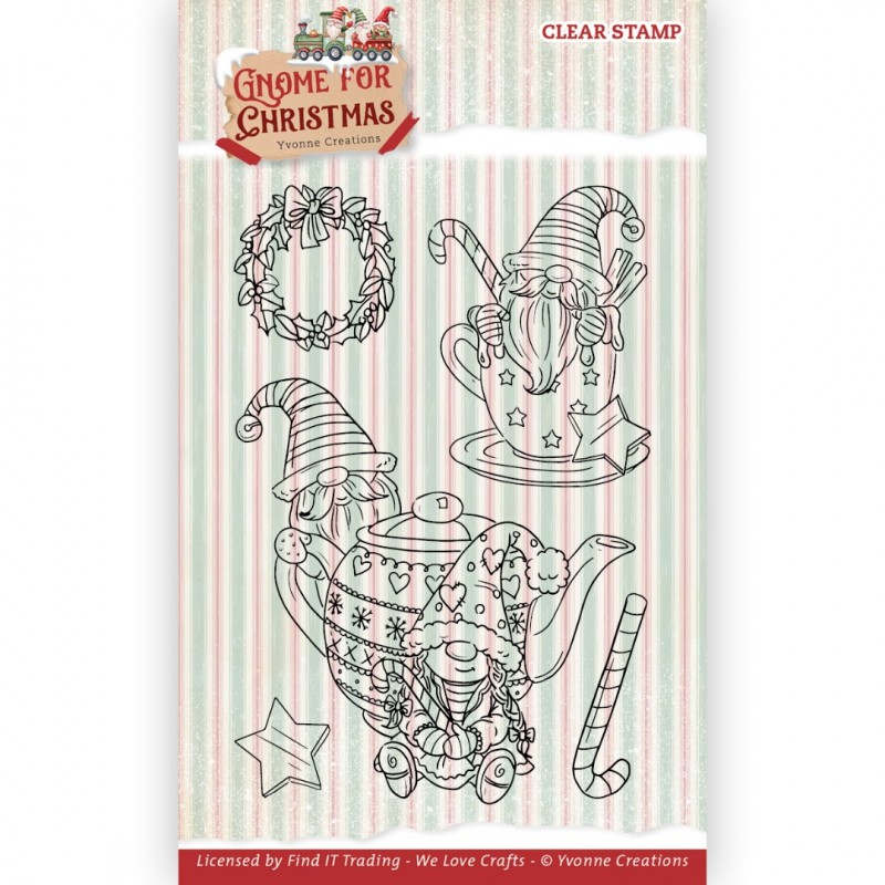 Clear Stamps - Yvonne Creations - Gnome for Christmas - tea