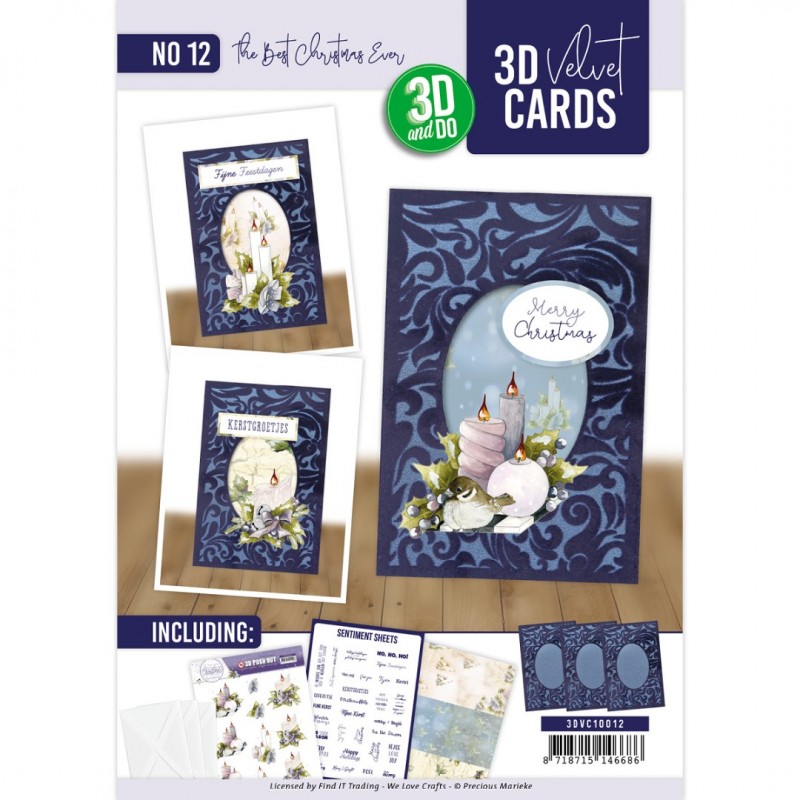 3D Velvet Cards A6 - The Best Christmas Ever
