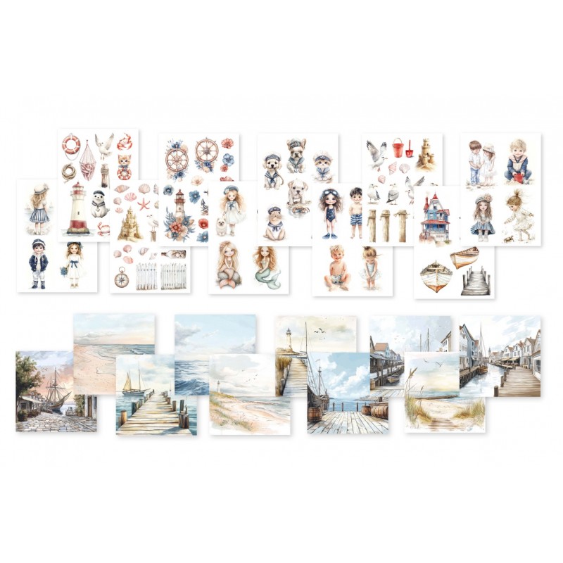 Collage papierset - DDBD - Waves of the Sea