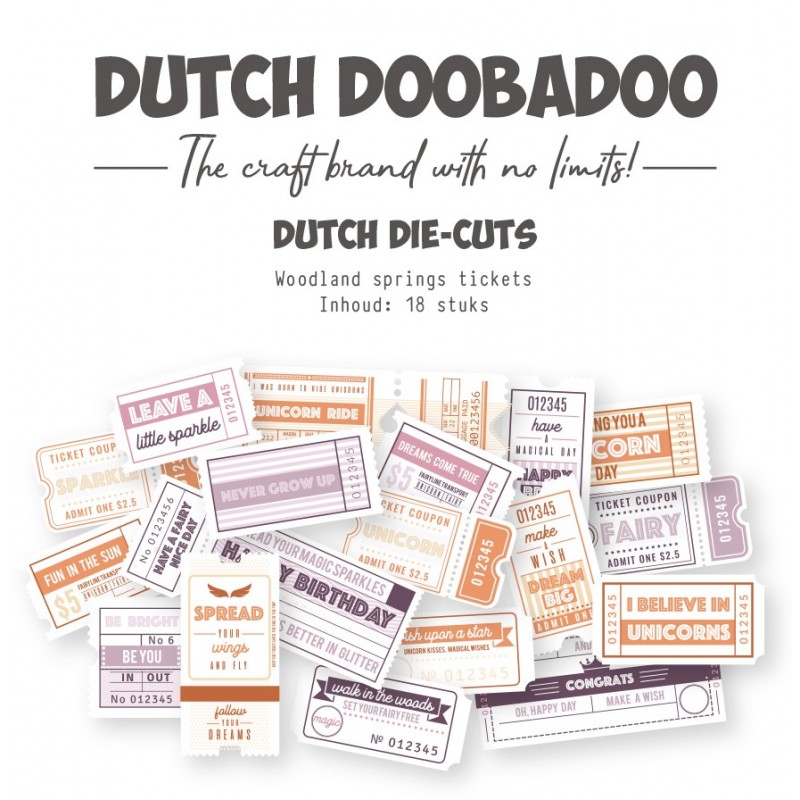 Die-cuts - DDBD - Tickets Woodland Springs - 18 stuks