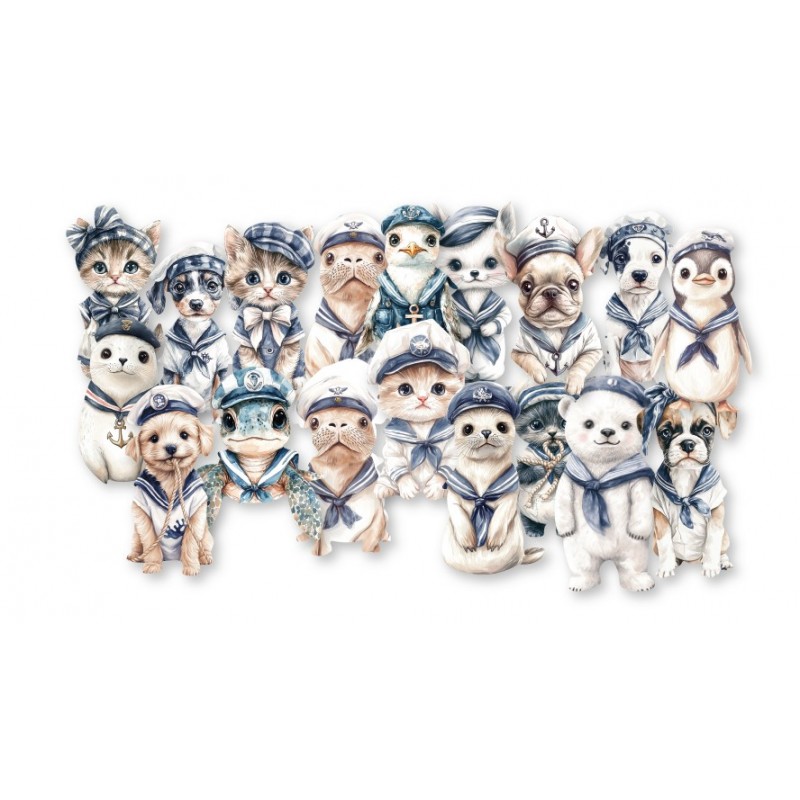 Collage Die-cuts - DDBD - Little Sailor - Waves of the Sea