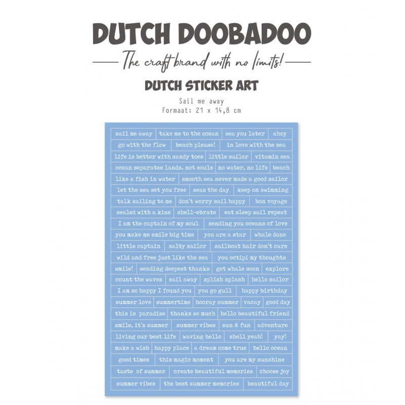 Dutch Sticker - DDBD - A5 Sail me Away - Waves of the Sea