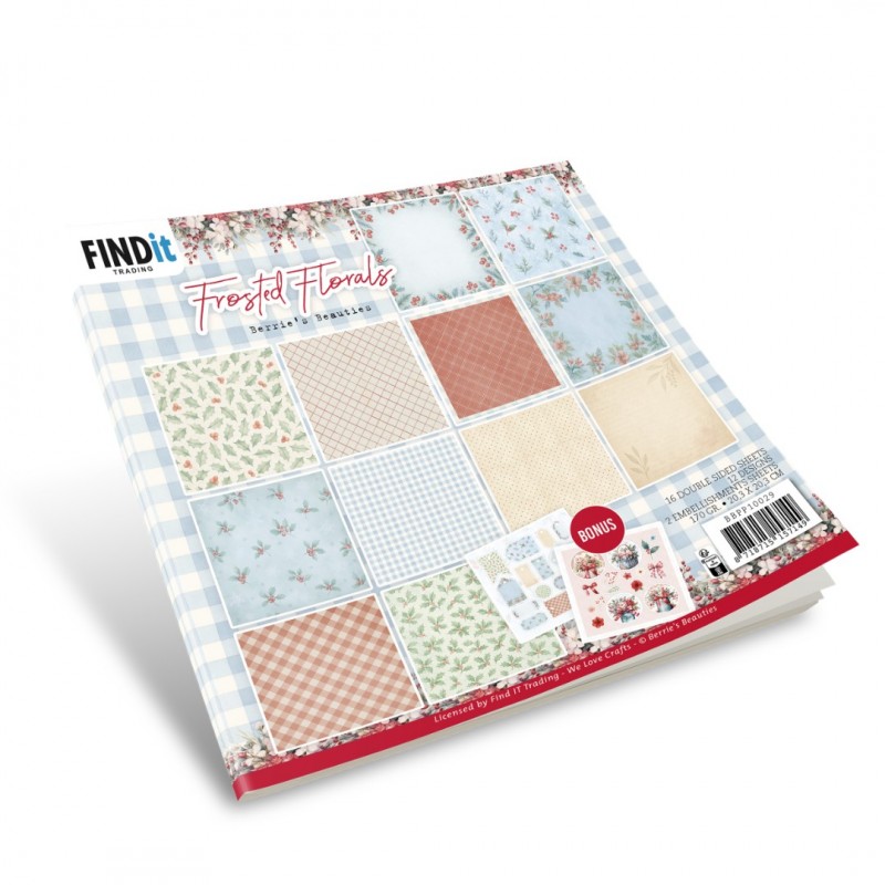 Paperpack - Berries Beauties - Frosted Florals 20 x 20 cm