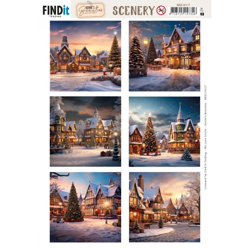 Scenery Push out - Berries Beauties - Christmas Village - Square