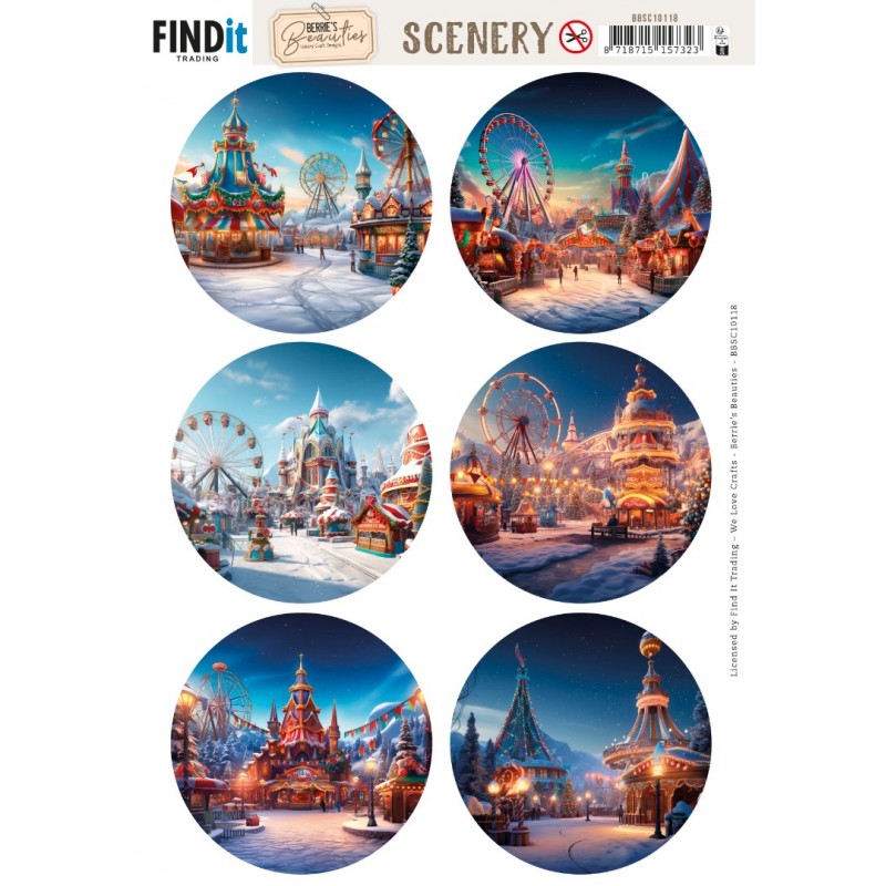 Scenery Push out - Berries Beauties - Winter Fairground - Round