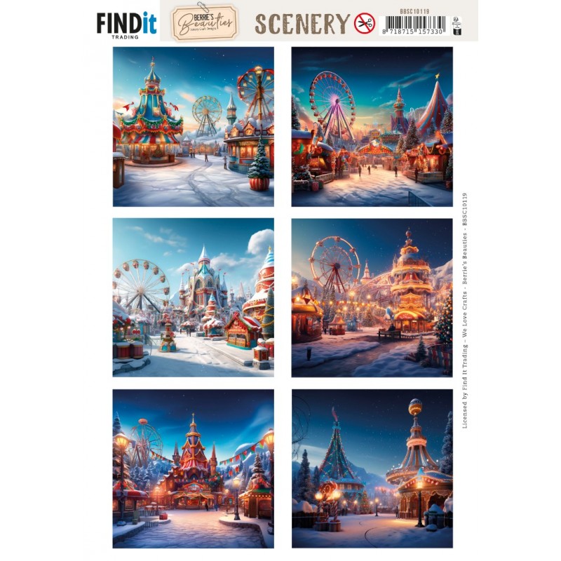 Scenery Push out - Berries Beauties - Winter Fairground - Square