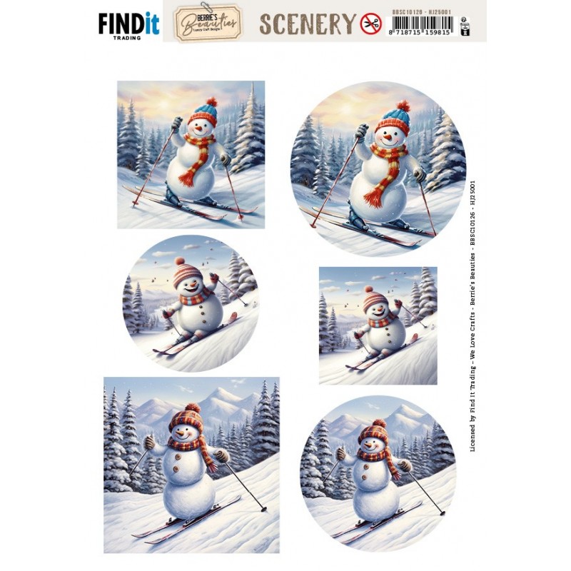 Scenery Push out - Berries Beauties - Skiing Snowmen (Gratis vel HJ250)