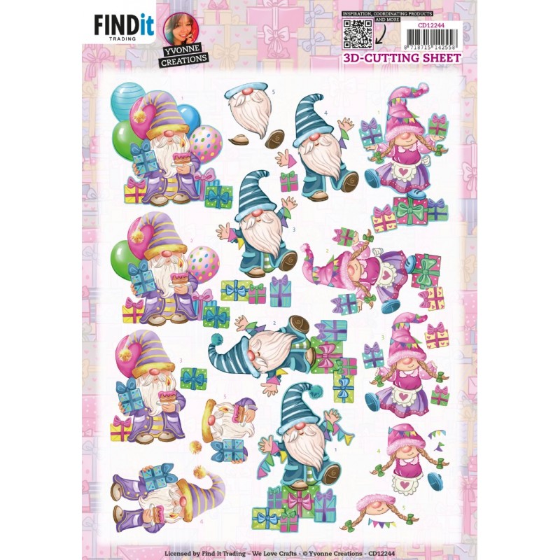 3D Cutting Sheets - Yvonne Creations - Gnome Gifts