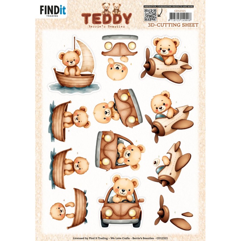3D Cutting Sheet - Berries Beauties - Teddy - Transport