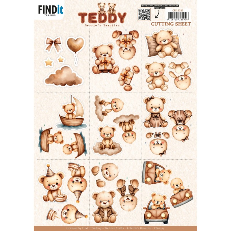 3D Cutting Sheet - Berries Beauties - Teddy - Mini