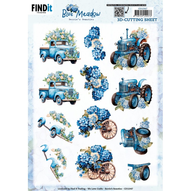 3D Cutting Sheet - Berries Beauties - Blue Meadow - Transport