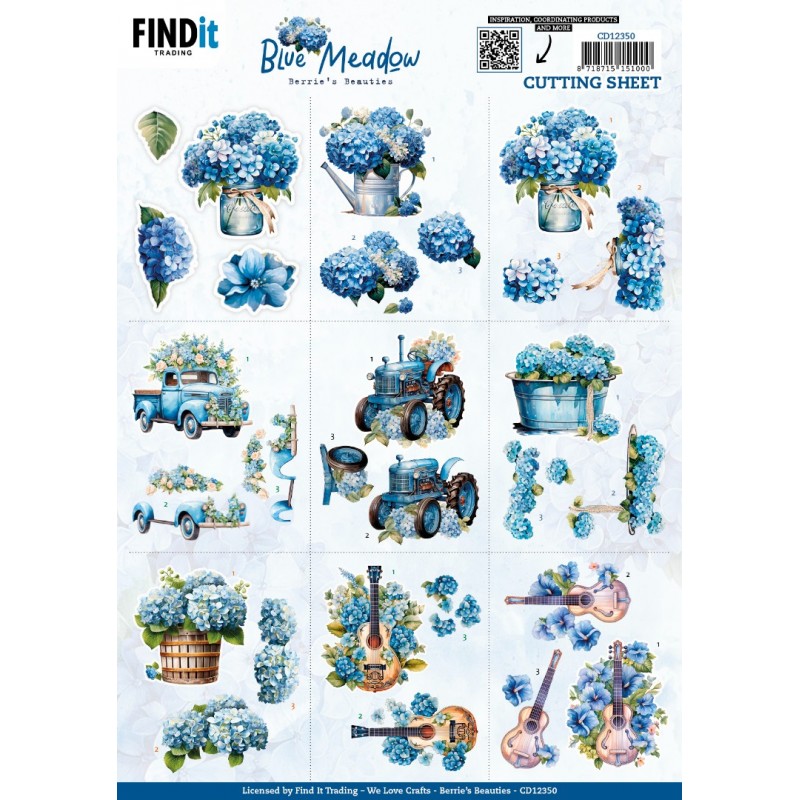 3D Cutting Sheet - Berries Beauties - Blue Meadow - Mini