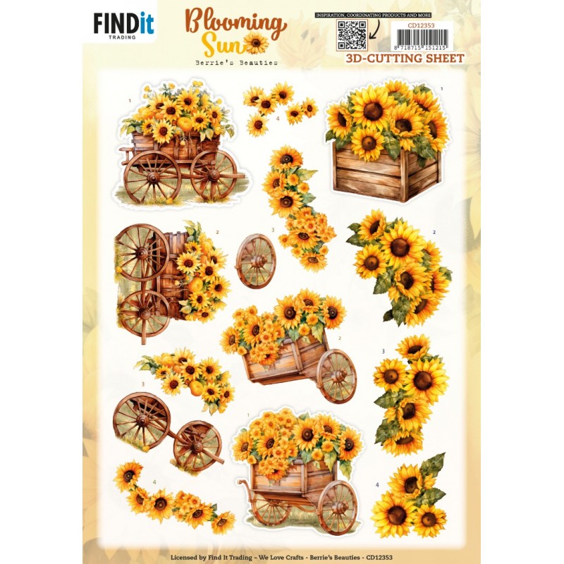 3D Cutting Sheet - Berries Beauties - Blooming sun - Sunflower Wagon