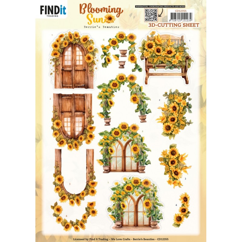 3D Cutting Sheet - Berries Beauties - Blooming sun - Rustic Sunlight