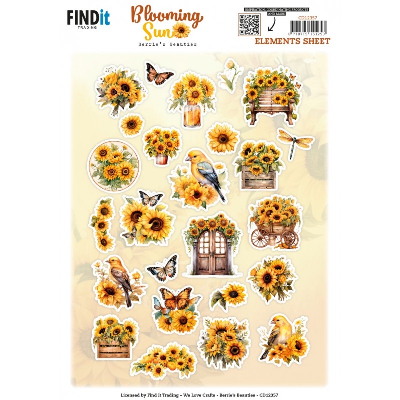 Cutting Sheet - Berries Beauties - Blooming sun - Small Elements