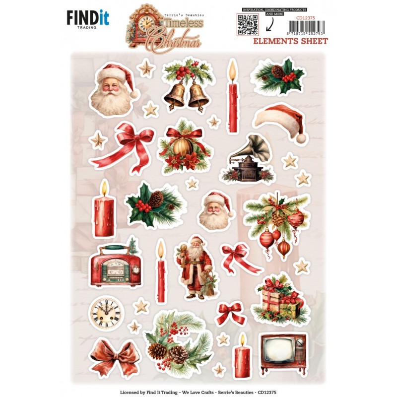 Cutting Sheet - Berries Beauties - Timeless Christmas - Small Elements