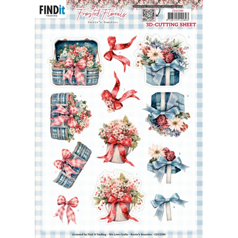 3D Cutting Sheet - Berries Beauties - Frosted Florals - Bow