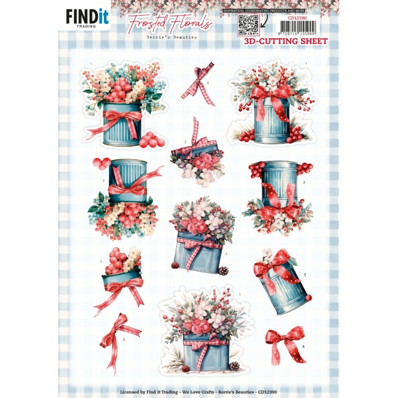 3D Cutting Sheet - Berries Beauties - Frosted Florals - Tin