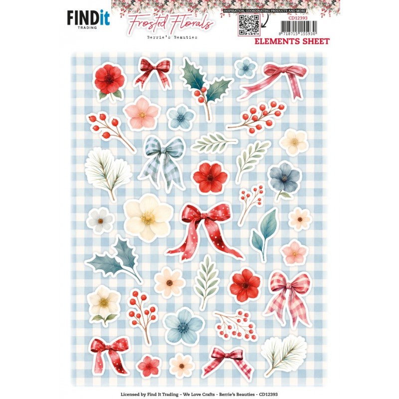 Cutting Sheet - Berries Beauties - Frosted Florals - Small Elements