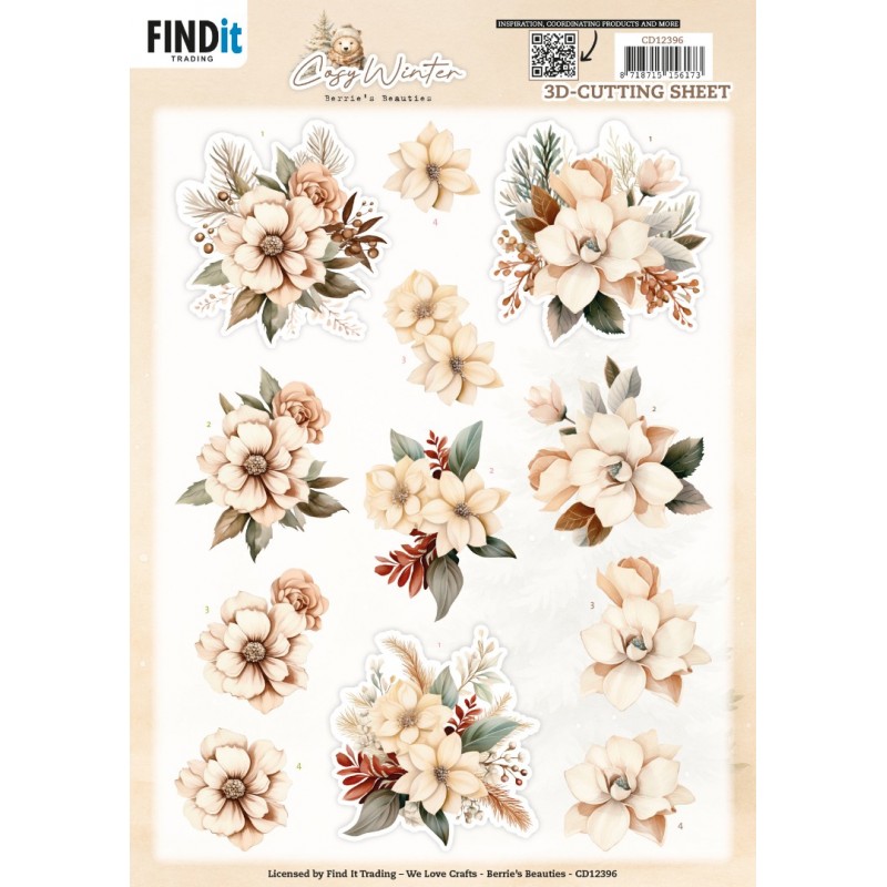 3D Cutting Sheet - Berries Beauties - Cosy WInter - Cosy Flowers 3D Cutting Sheet - Berries Beauties - Cosy WInter - Cosy Flowers
