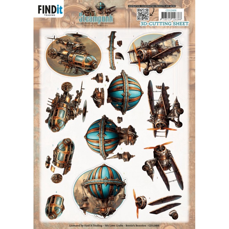 3D Cutting Sheet - Berries Beauties - Steampunk - In the Air 3D Cutting Sheet - Berries Beauties - Steampunk - In the Air