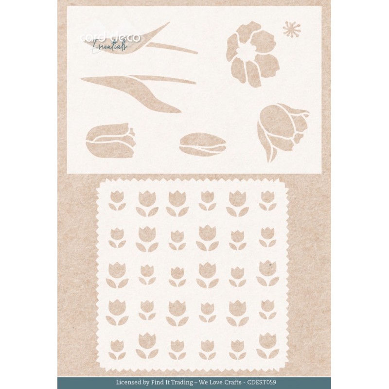 Stencil - Card Deco Essentials - Tulips - A5