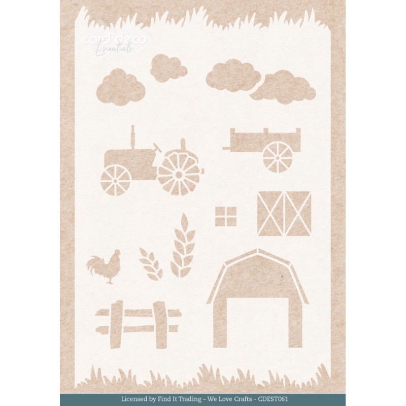 Stencil - Card Deco Essentials - Farm Landscape - A5