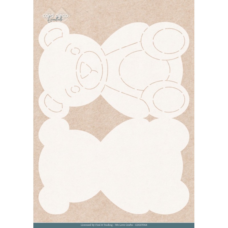 Stencil - Card Deco Essentials - Teddy - A4