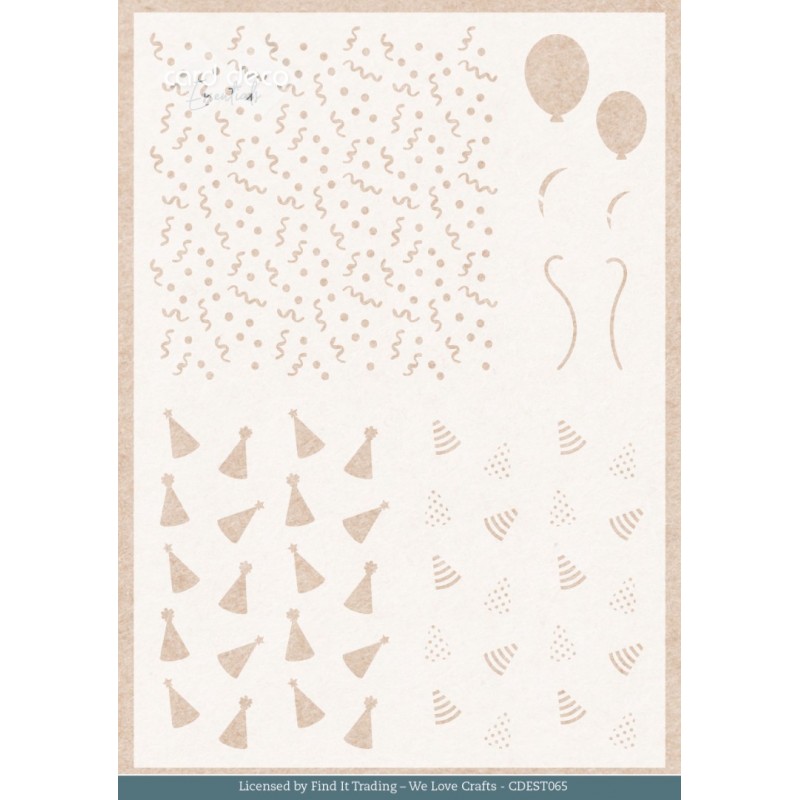 Stencil - Card Deco Essentials - Teddy Party - A5