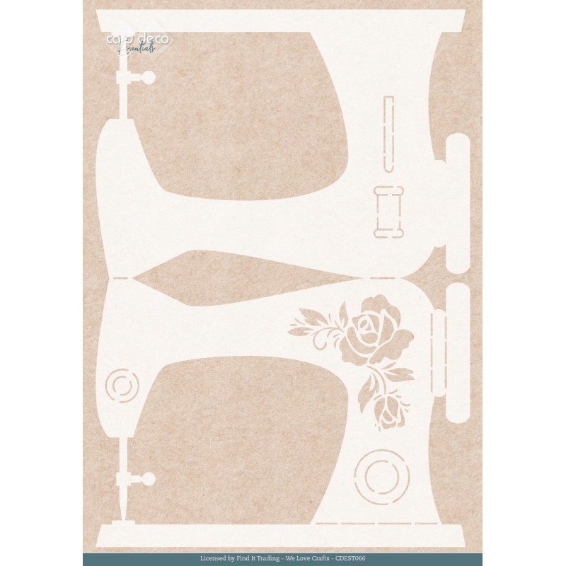Stencil - Card Deco Essentials - Sewing Serenity - Sewing Machine - A4