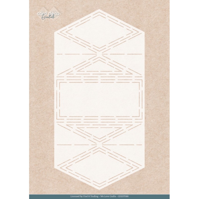 Stencil - Card Deco Essentials - Frosted Florals - Frosted Diamond Card - A4