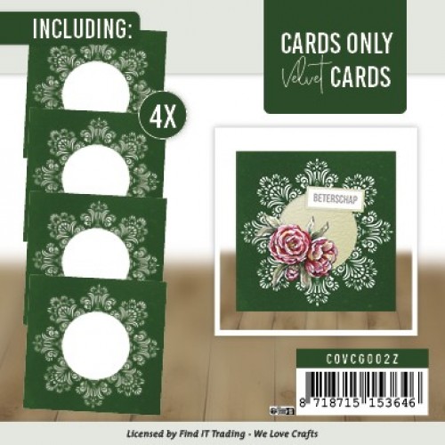 Cards Only - Velvet Cards 4K - Set 2 groen / zilver