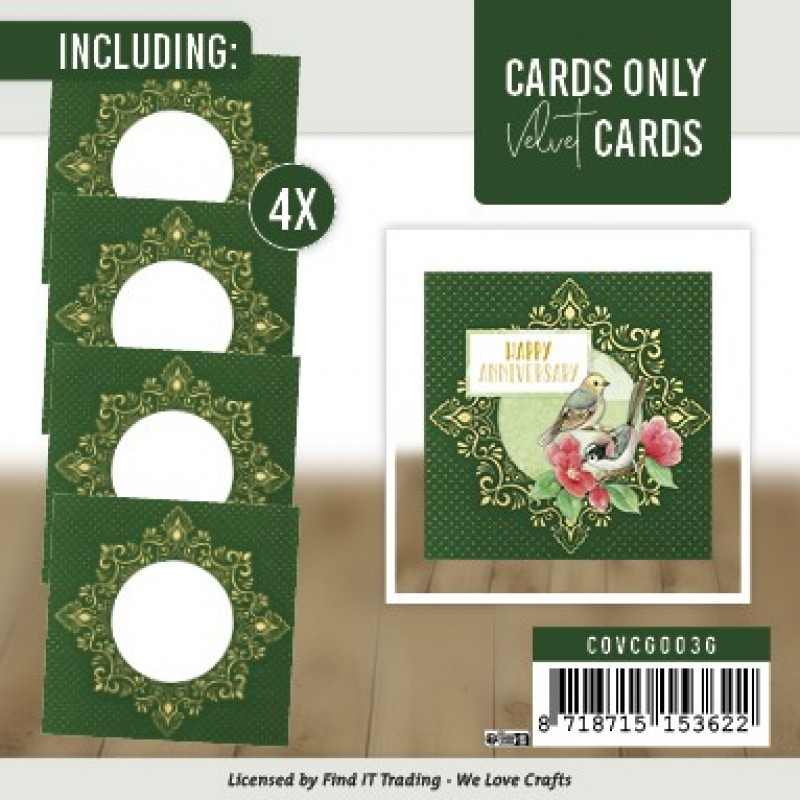 Cards Only - Velvet Cards 4K - Set 3 groen / goud