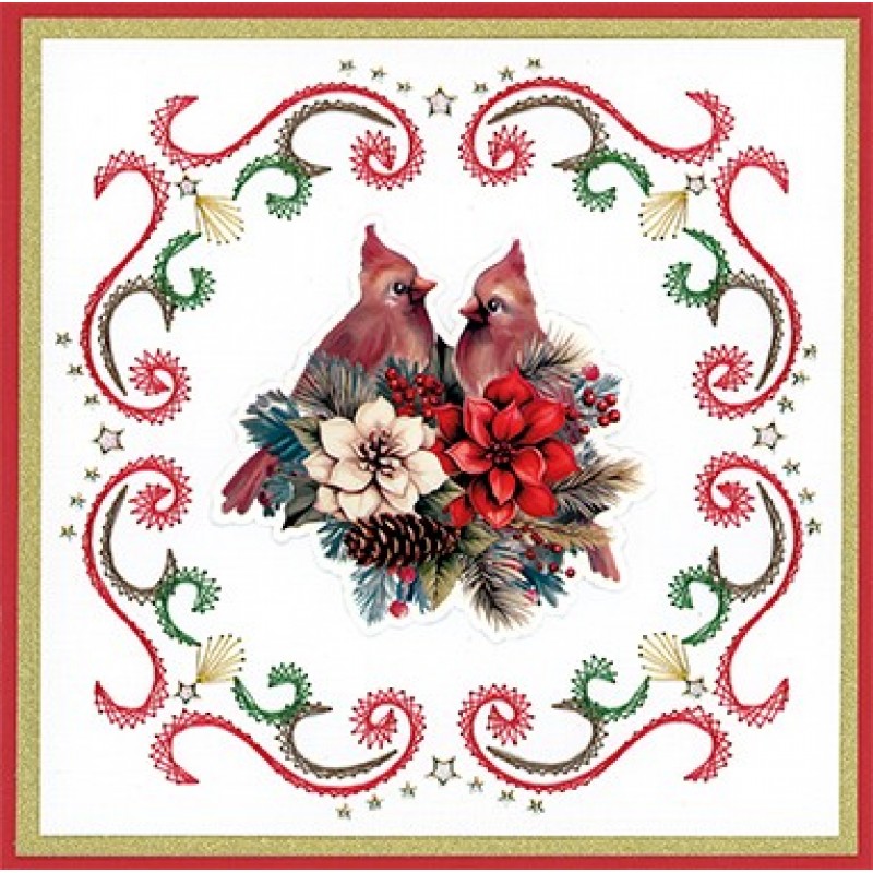 3D Pushout Sheet - Yvonne Ceations - Floral Christmas- Floral Vase